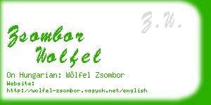 zsombor wolfel business card